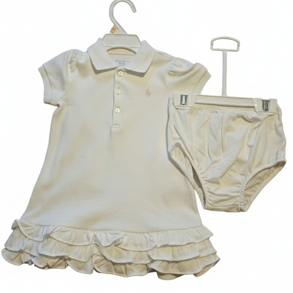 Polo by Ralph Lauren Cream Ruffled Dress Set